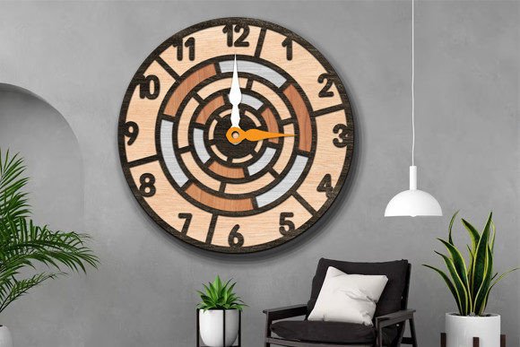 3D Wall Clock Wall Decor Laser Cut