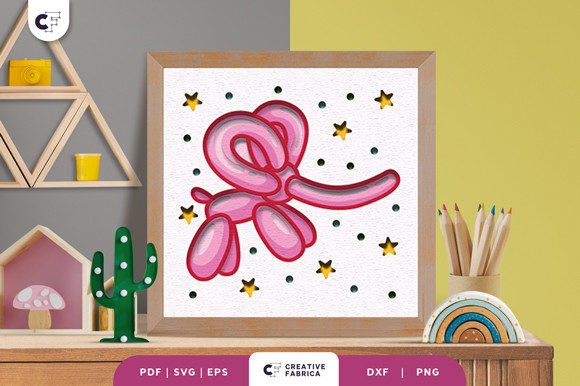Balloon Elephant 3D Paper Cut SVG: A Unique Addition to Shadow Box Crafting