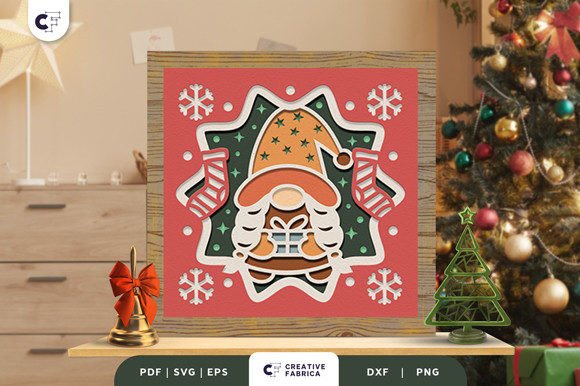 Braided Gnome 3D Shadow Box SVG