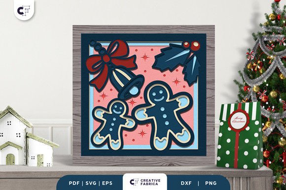 Christmas Gingerbread 3D Shadow Box