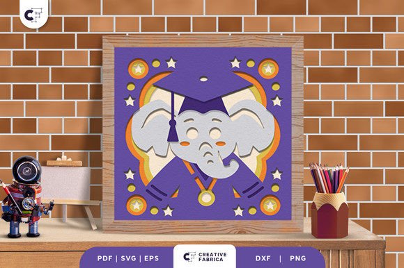 Elephant on Graduation 3D Shadow Box: A Creative Way to Celebrate Milestones