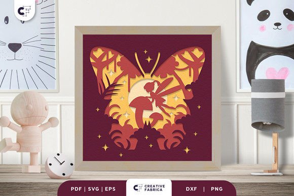 Fairy with Butterfly 3D Paper Cut SVG: A Magical Addition to Creative Projects