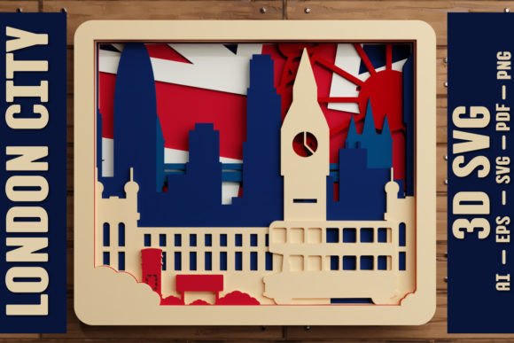London City 3D Multilayered SVG Cut File for Creative Projects