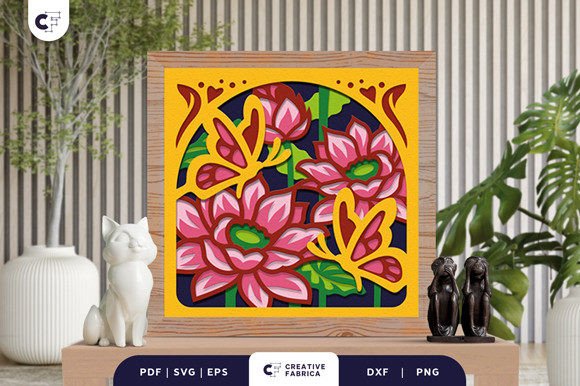 Lotus Flower Petal 3D Shadow Box SVG: A Modern Twist on Timeless Beauty