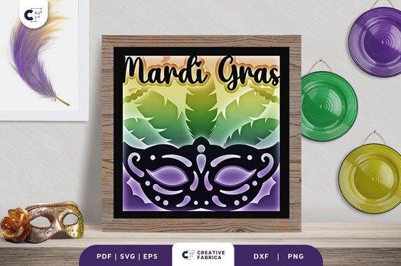 Mardi Gras 3D Shadow Box SVG: Creative Decor for Every Culture