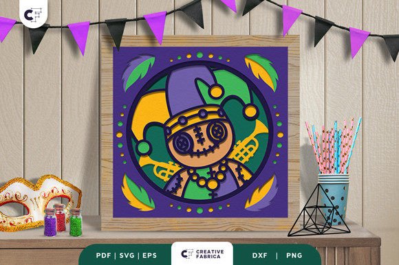 Mardi Gras Voodoo Doll 3D Shadow Box SVG: A Unique Fusion of Art, Culture, and Craft