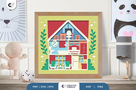 Paper Doll House 3D Light Box SVG: A Timeless Design for Modern Creativity