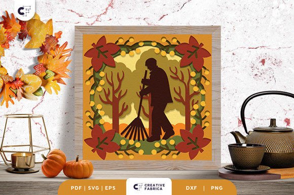 Raking Fallen Maple 3D Light Box: A Unique Way to Embrace Autumn Decor