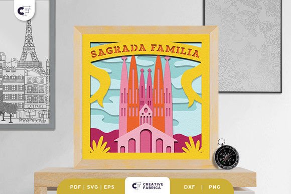 Sagrada Familia Spain 3D Light Box SVG: A Beautiful Way to Bring Barcelona Home