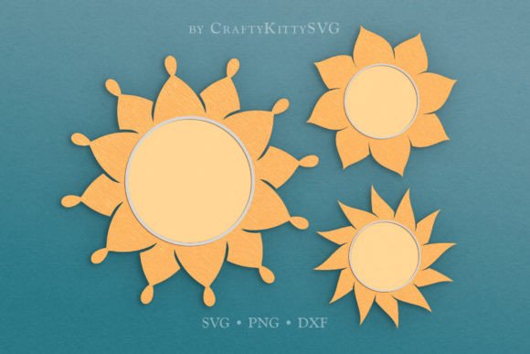 Sunflower Sun Bundle 3D Layered SVG Cut