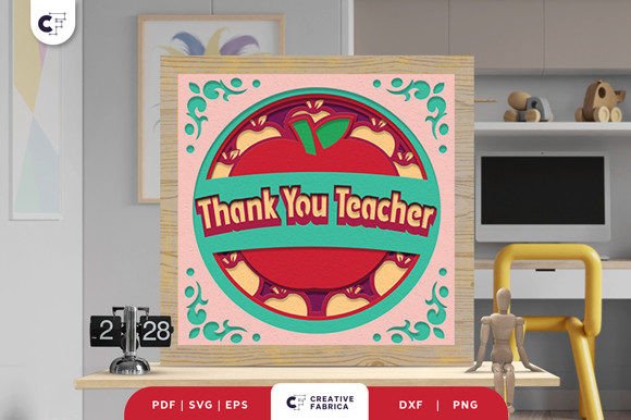 Thank You Teacher 3D Paper Cut SVG β Creative Gift and Decor Idea